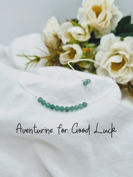 GOOD LUCK bracelet Lucky bracelet Silk bracelet Spiritual bracelet Green aventurine Healing bracelet Spiritual jewelry Aventurine bracelet