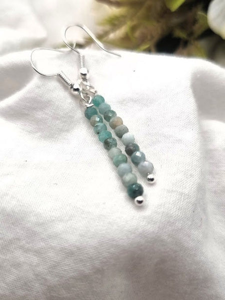 Emerald Tiny bead earrings Emerald  Gemstone Earrings Emerald jewelry Emerald drop earrings small earrings earrings gift Emerald gift