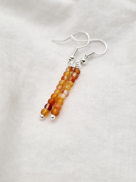 Tiny bead earrings Gemstone long Earrings earrings Needle earrings Drop earrings Gift for her minimalist dangle earrings handmade earrings