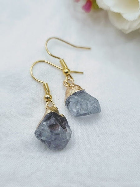 Aquamarine Raw earrings Irregular natural stone earrings Simple earrings Aquamarine earrings Aquamarine jewelry Aquamarine gift Aquamarine