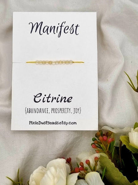 MANIFEST bracelet Silk bracelet abundance bracelet manifest gemstone bracelet citrine bracelet success crystal beaded bracelets stacking