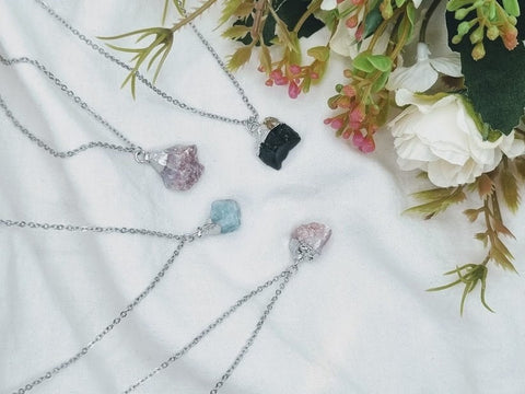 Cystal necklace Natural stone necklace Raw stones Dipped Gold Raw crystal Necklace Gold Dipped Amethyst Citrine Necklace Rose Gold Necklace