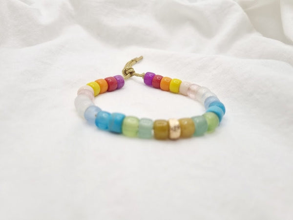 PASTEL big bead bracelet pony bead bracelet bead bracelet rainbow bracelet stackable bracelet summer bracelet rainbow beads jewelry gift