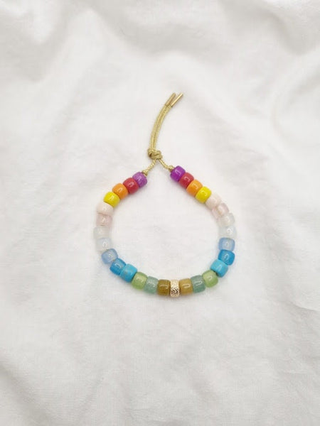 PASTEL big bead bracelet pony bead bracelet bead bracelet rainbow bracelet stackable bracelet summer bracelet rainbow beads jewelry gift