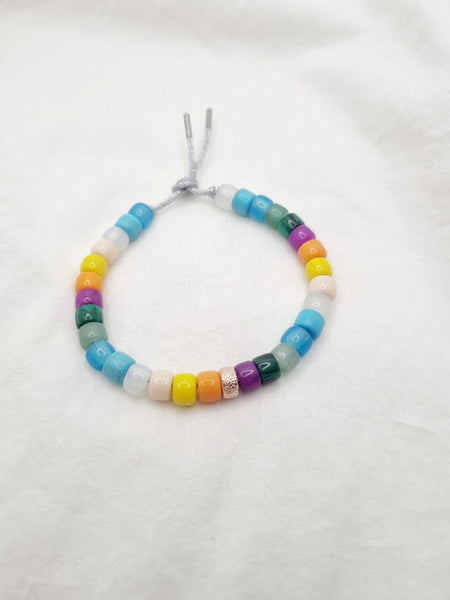 MULTICOLOR big bead bracelet pony bead bracelet bead bracelet rainbow bracelet stackable bracelet summer bracelet rainbow bead jewelry gift