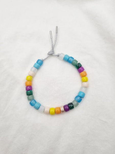 MULTICOLOR big bead bracelet pony bead bracelet bead bracelet rainbow bracelet stackable bracelet summer bracelet rainbow bead jewelry gift