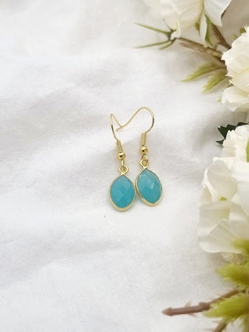 Aqua blue Chalcedony earrings drop earrings crystal earrings drop earrings birthstone earrings birthstone jewelry March jewelry March birth