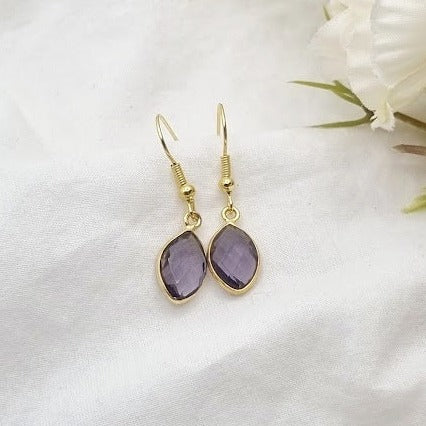 Amethyst earrings crystal earrings drop earrings birthstone earrings birthstone jewelry crystal jewelry February birthstone Amethyst jewelry