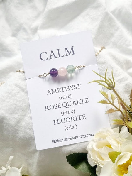 CALM bracelet crystal bracelet energy crystal bead necklace anxiety bracelet protection bracelet energy bracelet calming bracelet gem