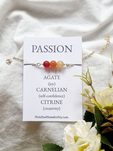 PASSION chain bracelet love crystal bracelet confidence passion crystals positive energy love crystal for love pasion everyday bracelet