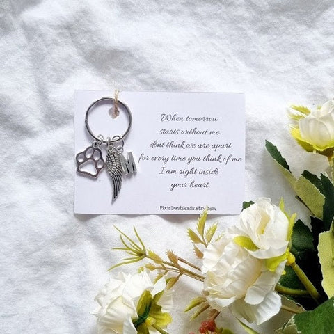 Pet key ring pet loss  Bereavement In loving loss of pet memorial key ring small gift pet loss memorial grief rainbow bridge keepsake