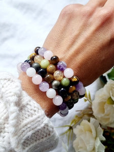 Crystal beaded Bracelet gemstone beaded bracelet yoga bracelet energy bracelet spiritual bracelet stone bracelet crystal jewelry crystal