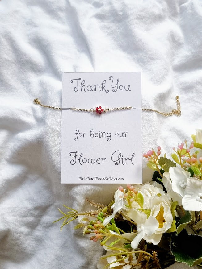 Flower Girl Jewelry Flower Girl Gift Flower Girl Necklace Flower Girl  Flower girl thank you Gift for Girl Girl necklace flower girl present