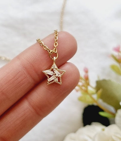 Small star Necklace Star earrings star necklace star Jewelry star jewelry set star gifts Gold star huugies minimalist earrings gift for her