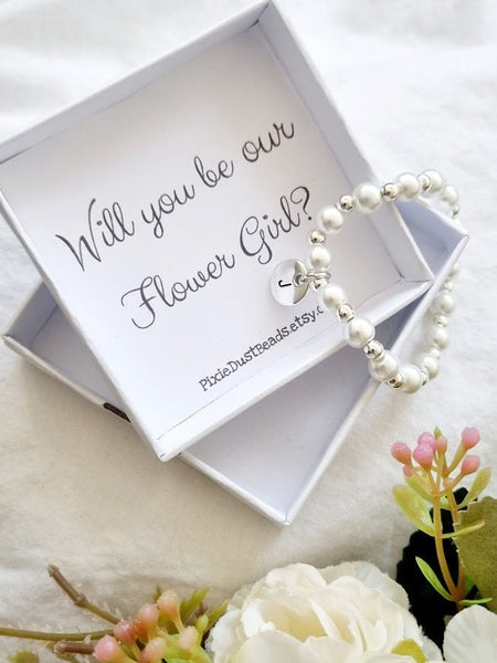 Will You Be My Flower Girl Bracelet Flower Girl Bracelet Flower Girl Pearl Bracelet Flower Girl Gift Flower Girl Proposal Flower Girl gift