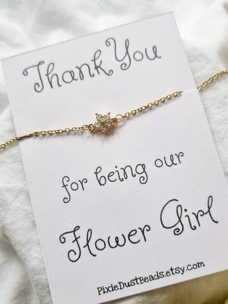 Flower Girl Bracelet Flower Girl Gift Flower Girl Necklace Flower Girl Thank you Gift Gift for Girl Girl necklace flower girl present Girl