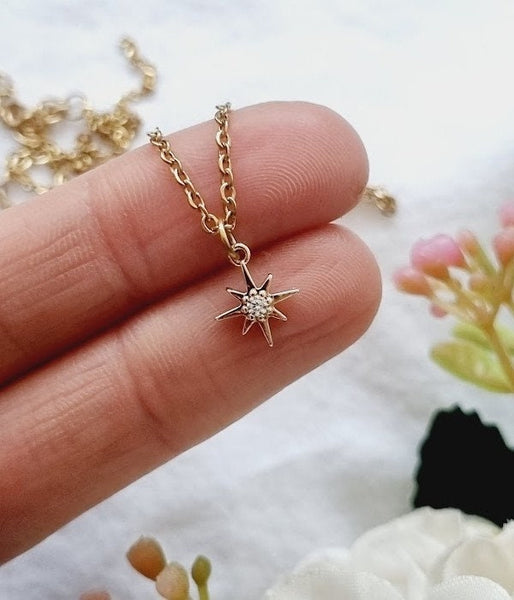 Tiny star necklace Tiny star earrings Tiny star Jewelry Tiny star set Tiny star gifts Gold Tiny star stardust earrings tiny star huggie hoop