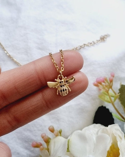 Bee necklace Bee Jewelry Bee earrings Bee set Gold Bee Necklace Bee gifts honey bee necklace bee pendant bumble bee bumble bee earrings