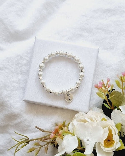 Thank You Flower Girl Bracelet Flower Girl Bracelet Flower Girl Gift Flower Girl Jewellery Pearl Bracelet Wedding Party Gift Flower Charm