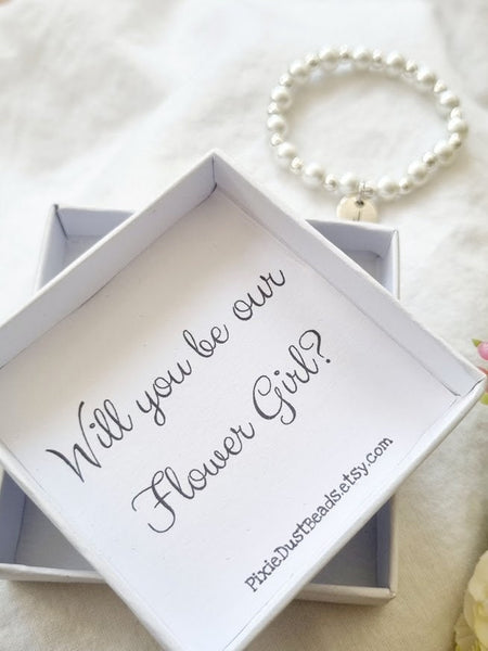 Will You Be My Flower Girl Bracelet Flower Girl Bracelet Flower Girl Pearl Bracelet Flower Girl Gift Flower Girl Proposal Flower Girl gift