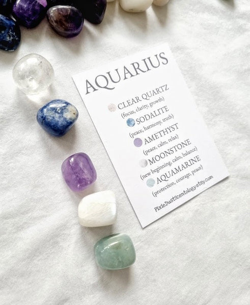 Crystals for Aquarius Aquarius zodiac Aquarius crystals set zodiac zodiac crystal set Aquarius gift astrology gift horoscope gift Aquarius