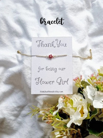 Flower Girl Bracelet Thank you Flower Girl Gift Flower Girl Necklace Flower Girl Thank you Gift Gift for Girl Girl necklace flower girl gift