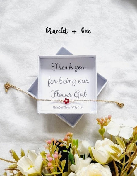 Flower Girl Bracelet Thank you Flower Girl Gift Flower Girl Necklace Flower Girl Thank you Gift Gift for Girl Girl necklace flower girl gift