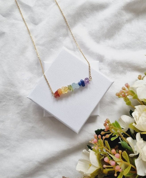 7 Chakra Necklace Rainbow necklace Chakra Necklace Healing Crystal Necklace Yoga Gift chakra gemstones energy necklace chakra jewelry