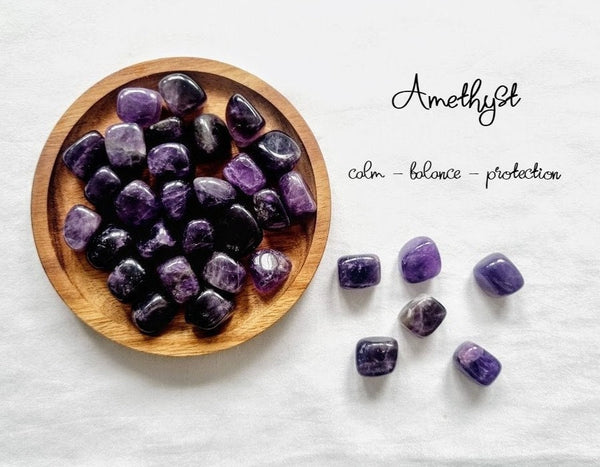 Amethyst Tumbled Stone Amethyst Crystal Natural Amethyst Healing Crystals Stress Relief crystal Amethyst tumble gemstone Meditation stone