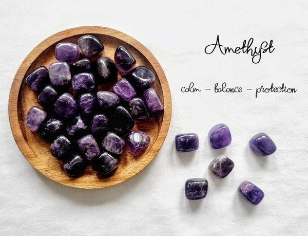 Amethyst Tumbled Stone Amethyst Crystal Natural Amethyst Healing Crystals Stress Relief crystal Amethyst tumble gemstone Meditation stone