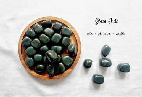 Green Jade Tumble Stone Green Jade Crystal Natural Green Jade Healing Crystals Green Jade tumble gemstone Meditation stone Jade crystals