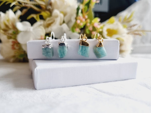 Amazonite Earrings Amazonite jewelry Amazonite Gift raw Amazonite stone earring Amazonite drop earrings gemstone jewelry Amazonite