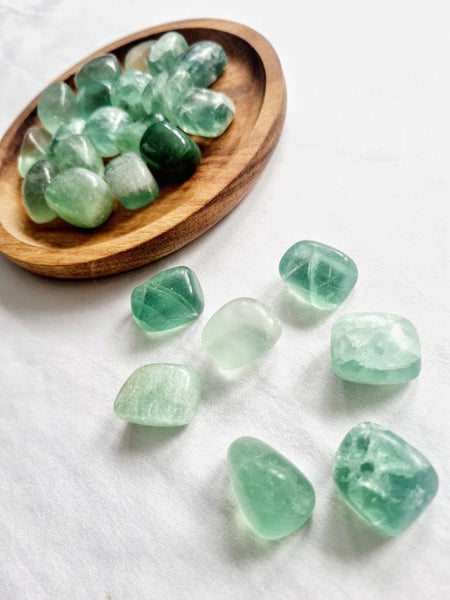 Green Flourite Tumble Stone Green Flourite Crystal Natural Green Flourite Healing Crystals Green Flourite tumble gemstone Meditation stone