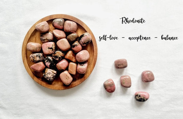 Rhodonite Tumble Stone Rhodonite Crystal Natural Rhodonite Healing Crystals Rhodonite tumble gemstone Meditation stone Rhodonite self-love