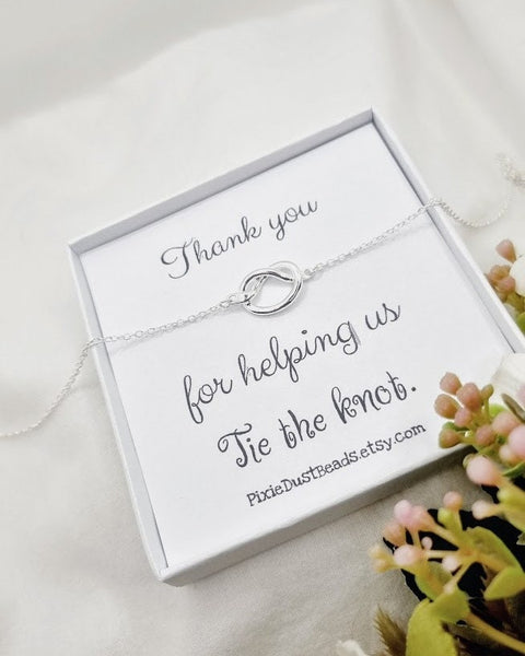 Bridesmaid Thank you Bridesmaid Gift Tie the knot Bracelet Bridesmaid Bracelet Thank you Gift Wedding thank you Bridesmaid Jewellery Gift