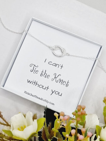 Be my bridesmaid Wedding proposal Bridesmaid proposal Bridesmaid Gift Tie the knot Personalized Bridesmaid Initial Necklace Bridesmaid card