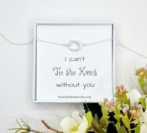 Be my bridesmaid Wedding proposal Bridesmaid proposal Bridesmaid Gift Tie the knot Personalized Bridesmaid Initial Necklace Bridesmaid card