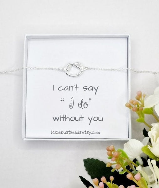 Tie the knot bracelet Wedding proposal Be my bridesmaid Bridesmaid proposal Bridesmaid Gift Bridesmaid bracelet Bridesmaids proposal card