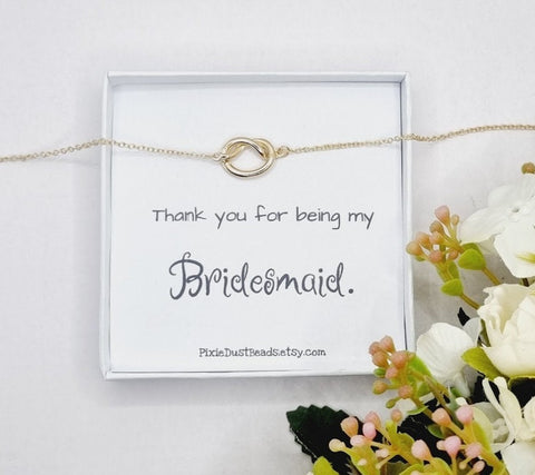 Bridesmaid Knot Bracelet Bridesmaid Gift Tie the knot Bracelet Bridesmaid Bridesmaid Bracelet Bridesmaids Bracelet Gift Thank you Bridesmaid