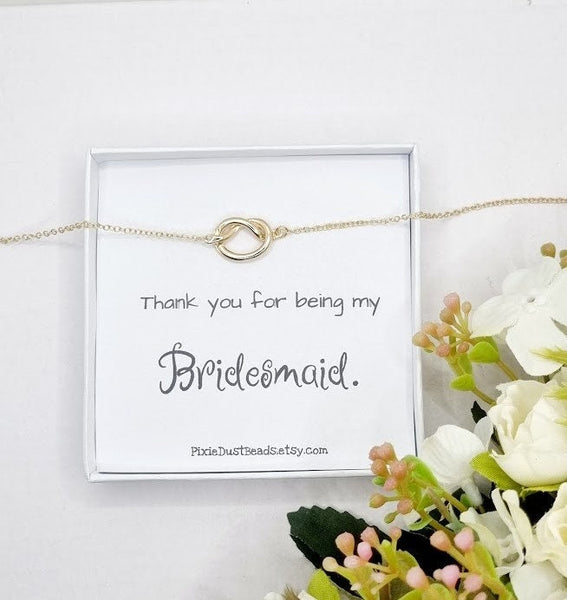 Bridesmaid Knot Bracelet Bridesmaid Gift Tie the knot Bracelet Bridesmaid Bridesmaid Bracelet Bridesmaids Bracelet Gift Thank you Bridesmaid