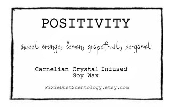 POSITIVITY Crystal Candle Crystal Candle Ritual Candle Spiritual candle Positive Energy Candle Positive energy yoga candle