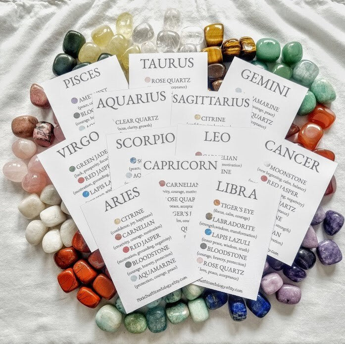 Zodiac Crystal set 12 zodiac signs crystal set astrology gemstone set zodiac crystals zodiac signs healing crystals set zodiacs crystals