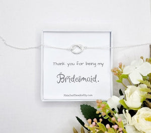 Bridesmaid Knot Necklace Bridesmaid Gift Tie the knot Necklace Bridesmaid Bridesmaid Necklace Bridesmaids Necklace Gift Thank you Bridesmaid