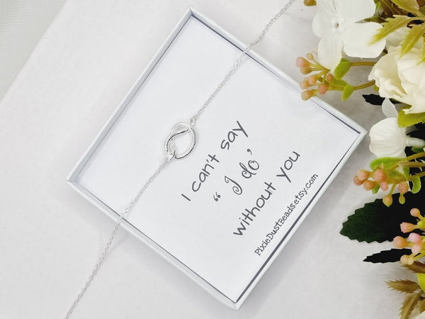 Tie the knot bracelet Wedding proposal Be my bridesmaid Bridesmaid proposal Bridesmaid Gift Bridesmaid bracelet Bridesmaids proposal card