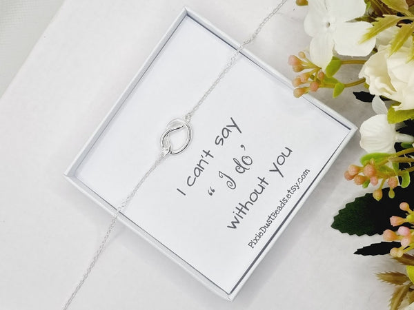 Wedding proposal Be my bridesmaid Bridesmaid proposal Bridesmaid Gift Tie the knot Necklace Bridesmaid Necklace Bridesmaids proposal card