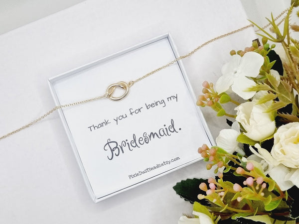 Bridesmaid Knot Bracelet Bridesmaid Gift Tie the knot Bracelet Bridesmaid Bridesmaid Bracelet Bridesmaids Bracelet Gift Thank you Bridesmaid