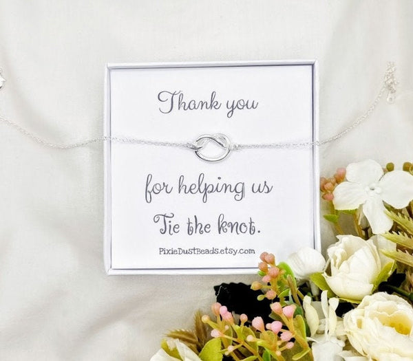 Bridesmaid Thank you Bridesmaid Gift Tie the knot Necklace Bridesmaid Necklace Thank you Gift Wedding thank you Bridesmaid Jewellery Gift