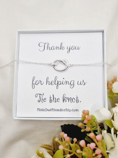 Bridesmaid Thank you Bridesmaid Gift Tie the knot Necklace Bridesmaid Necklace Thank you Gift Wedding thank you Bridesmaid Jewellery Gift