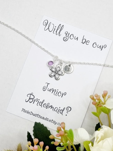 Junior bridesmaid Necklace Proposal Necklace Junior Bridesmaid Junior bridesmaid Jewelry wedding necklace Junior bridesmaid gift bridesmaid