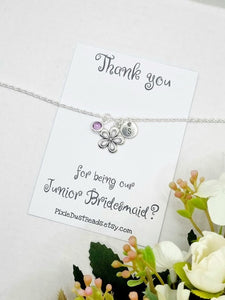 Junior bridesmaid Necklace Junior Bridesmaid Junior bridesmaid Jewelry wedding necklace Junior bridesmaid gift bridesmaid necklace thank you